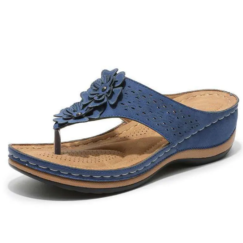 Macrame Flip Flops 2021 Women Sandals Bohemia Style Summer Shoes Women Heels Sandals Flowers Wedges Shoes Sandalias Mujer Beach Women Flip Flops