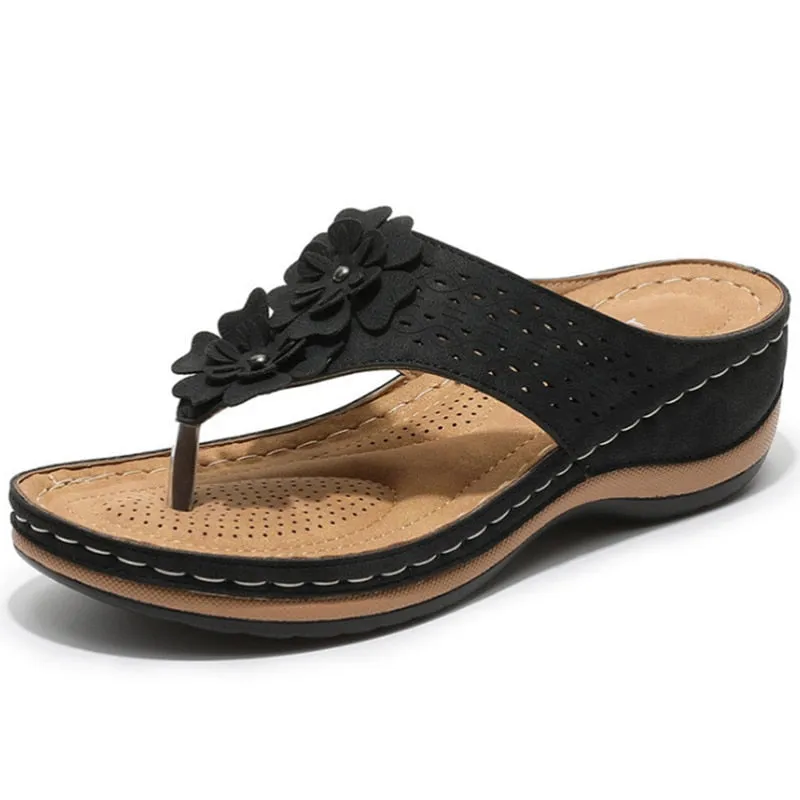 Flip Flops Sperry 2021 Women Sandals Bohemia Style Summer Shoes Women Heels Sandals Flowers Wedges Shoes Sandalias Mujer Beach Women Flip Flops