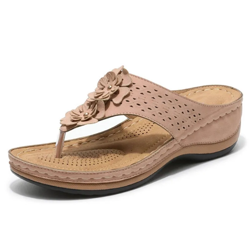 Fuck You Flip Flops 2021 Women Sandals Bohemia Style Summer Shoes Women Heels Sandals Flowers Wedges Shoes Sandalias Mujer Beach Women Flip Flops