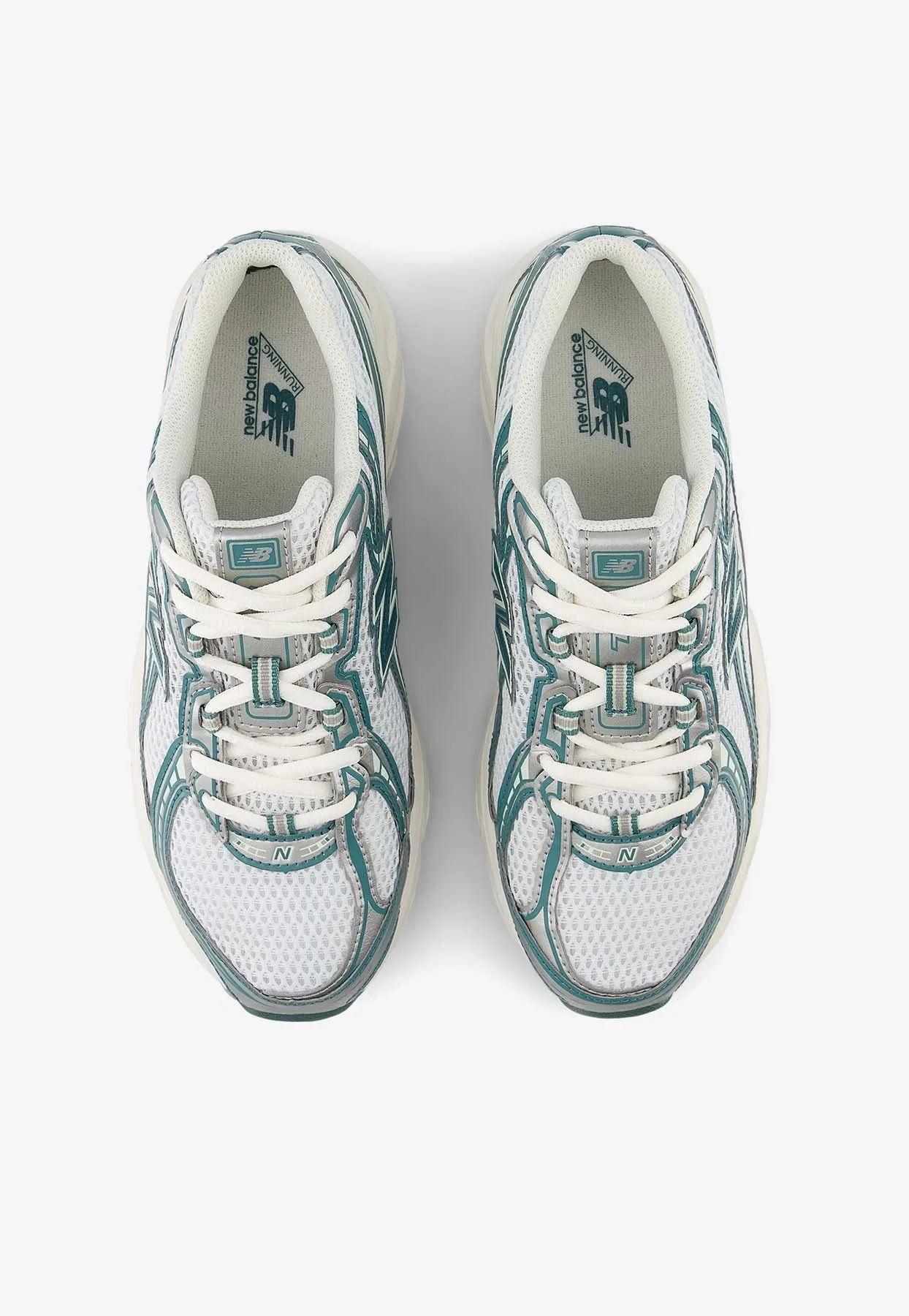 New Balance 990v6 Cream 740 Low-Top Sneakers in White with Marsh Green and Sea Salt