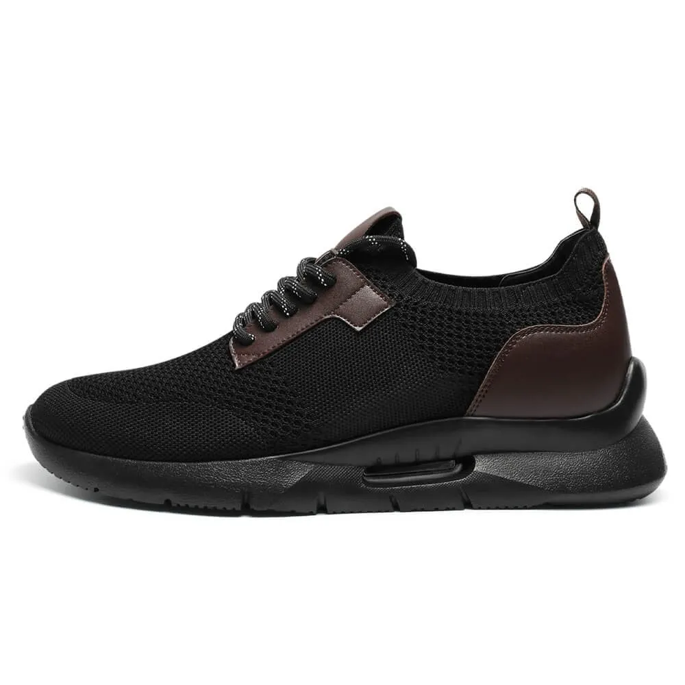 Club Sneakers 7CM/2.76Inches CMR CHAMARIPA Black Knit Fabric Elevator Sneakers for Men - Elevate Your Outdoor Casual Style