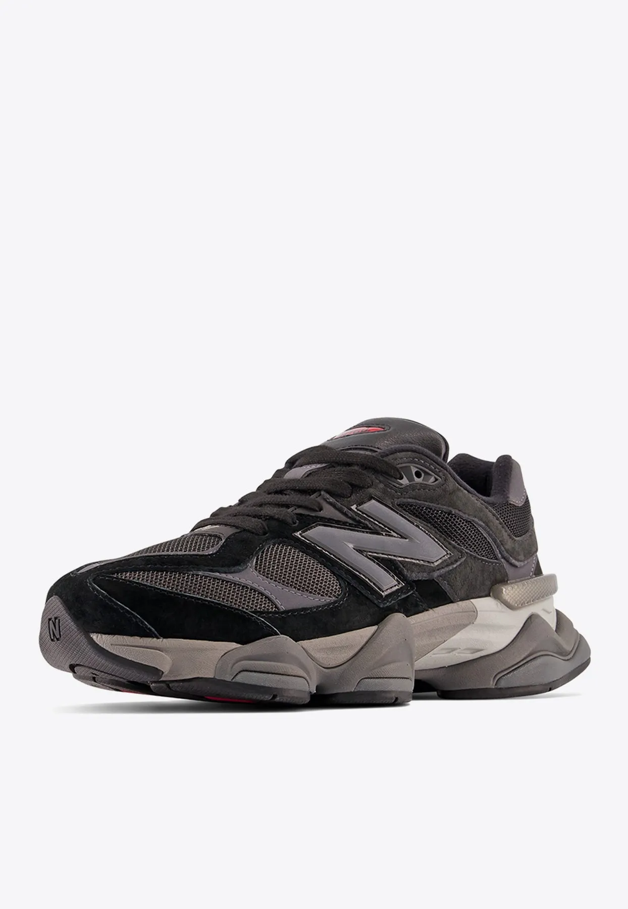 9060 Low-Top Sneakers in Black with Castlerock and Rain Cloud Pink New Balance Baseball Cleats