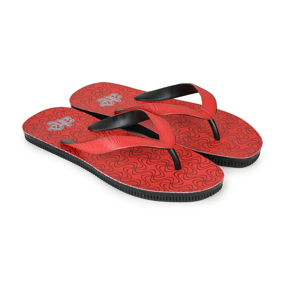 A-HA Casual Red Flip Flop For Men PU-HAWAI-4 By Liberty Indoor Slippers Summer