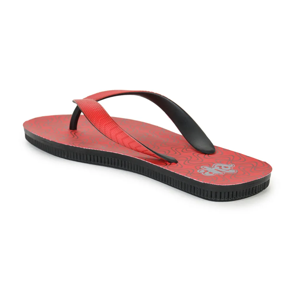 Discount Slippers A-HA Casual Red Flip Flop For Men PU-HAWAI-4 By Liberty