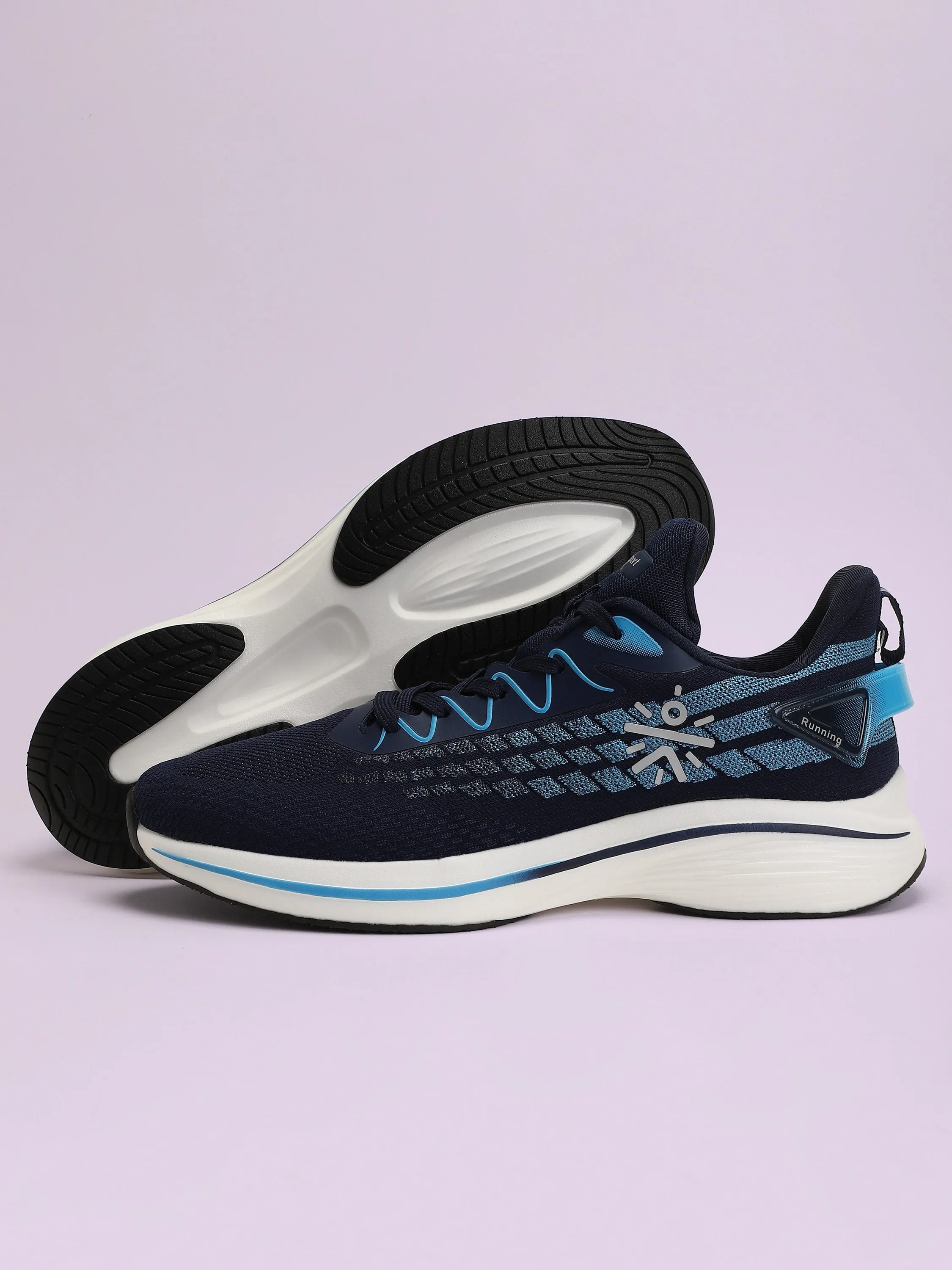 Active Men Running Shoes - Navy Blue Stroke Running Shoe