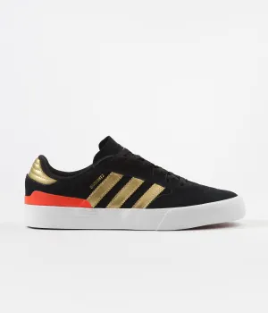Adidas Busenitz Vulc II Shoes - Core Black / Gold Metallic / Solar Red Legos Adidas Shoe