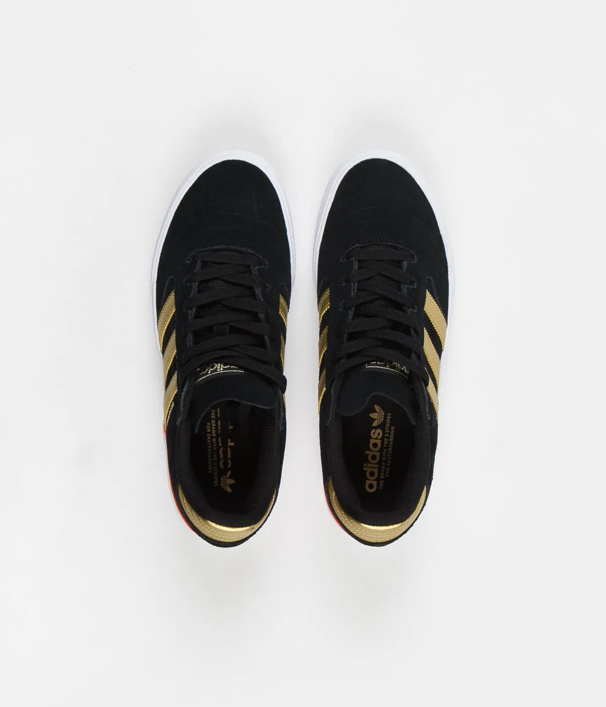 Adidas Busenitz Vulc II Shoes - Core Black / Gold Metallic / Solar Red Adidas Minecraft Shoes