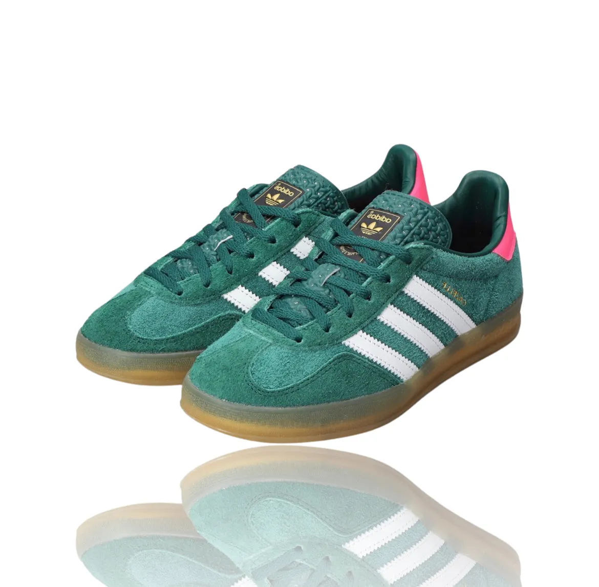 Adidas Gazelle Indoor Collegiate Green Lucid Pink (w) Adidas Gazelle Shoe Size