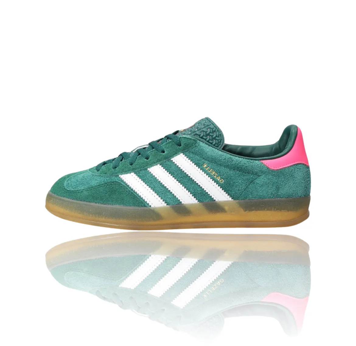 Adidas Gazelle Indoor Collegiate Green Lucid Pink (w) Adidas Academy Shoes