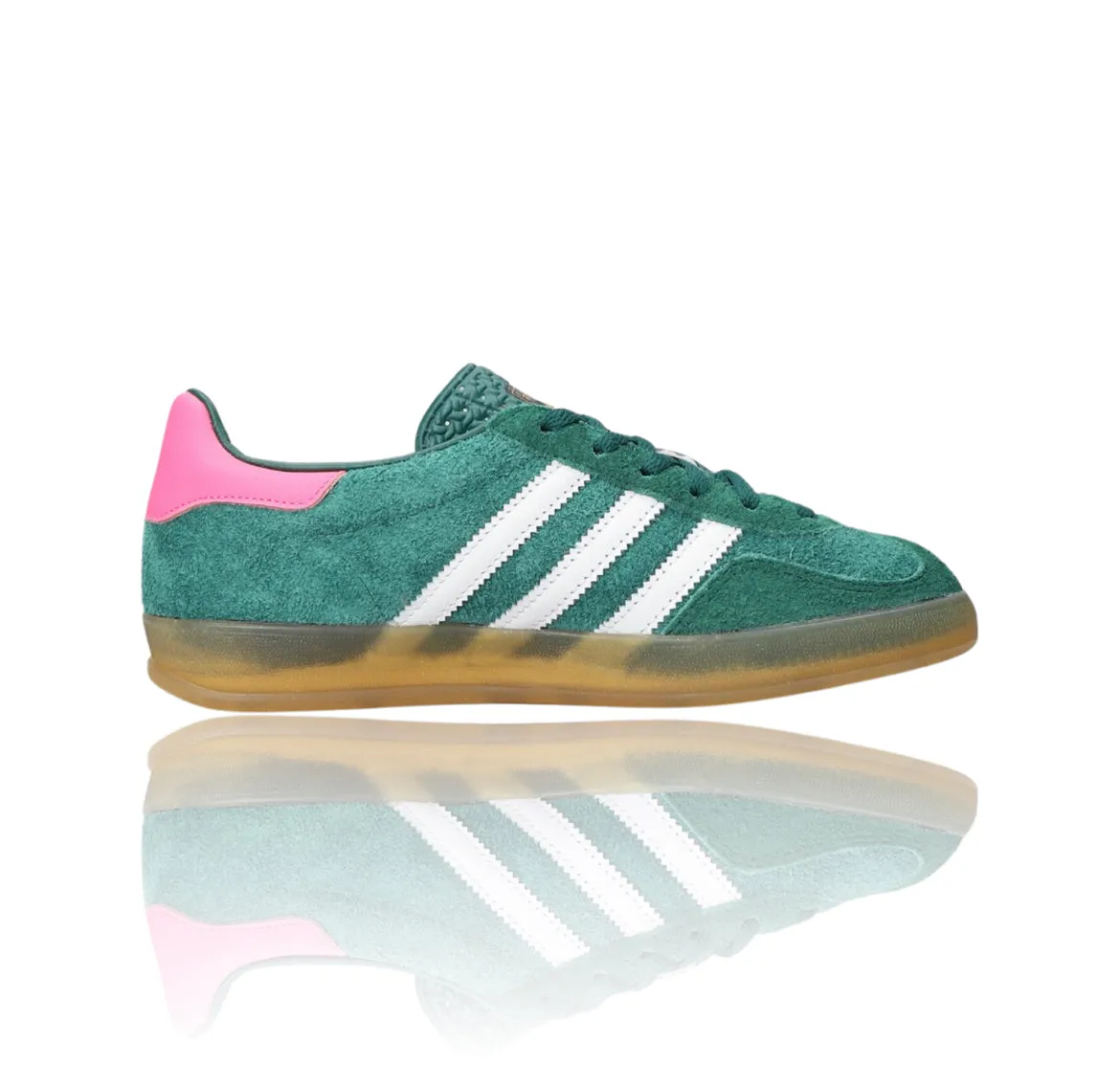 Adidas Gazelle Indoor Collegiate Green Lucid Pink (w) Adidas Soccer Shoes Indoor