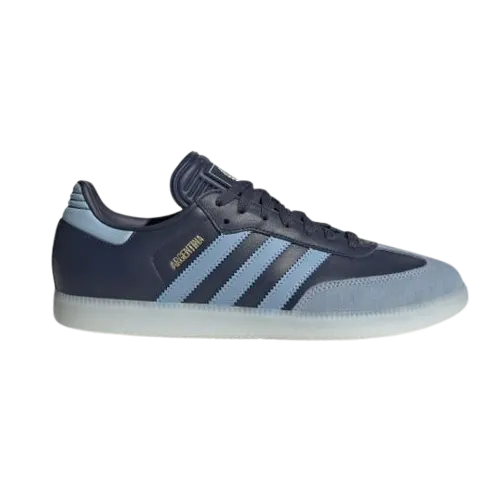 Adidas Men's Samba Argentina Indoor Soccer Shoes - Shadow Navy / Ambient Sky / Gold Metallic Asu Adidas Shoes