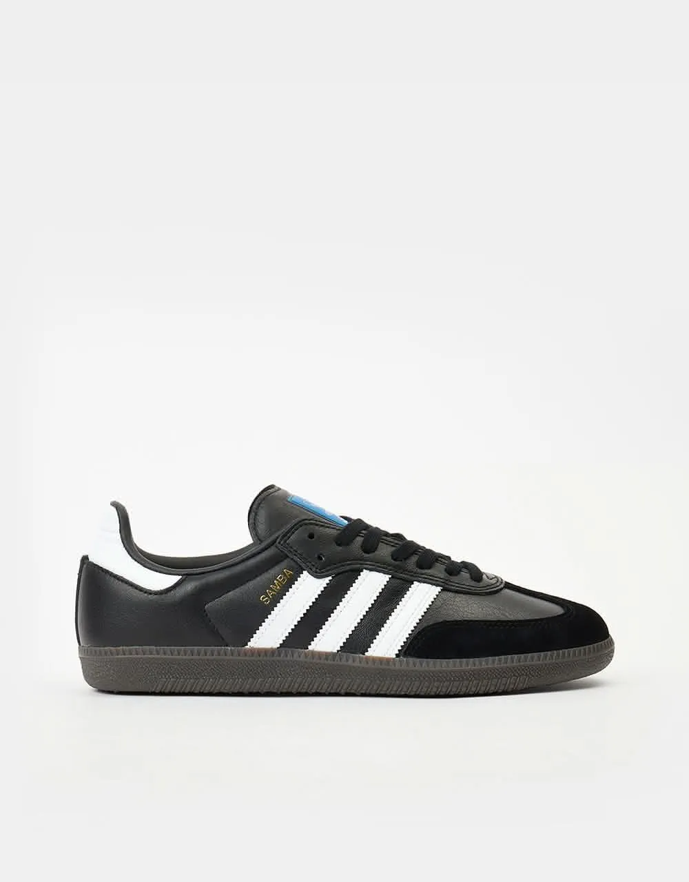 Adidas Mundial Indoor Shoes Adidas Samba ADV Skate Shoes - Black/White/Gold Metallic
