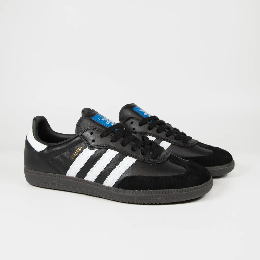Adidas Skateboarding - Samba ADV Shoes - Core Black / Footwear White / Gold Metallic Adidas Originals Superstar Shoes