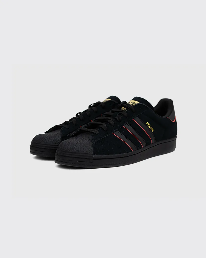 Adidas Shoes For Athletics Adidas Superstar ADV x Felipe Gustavo Shoe - Black/Scarlet/Gold
