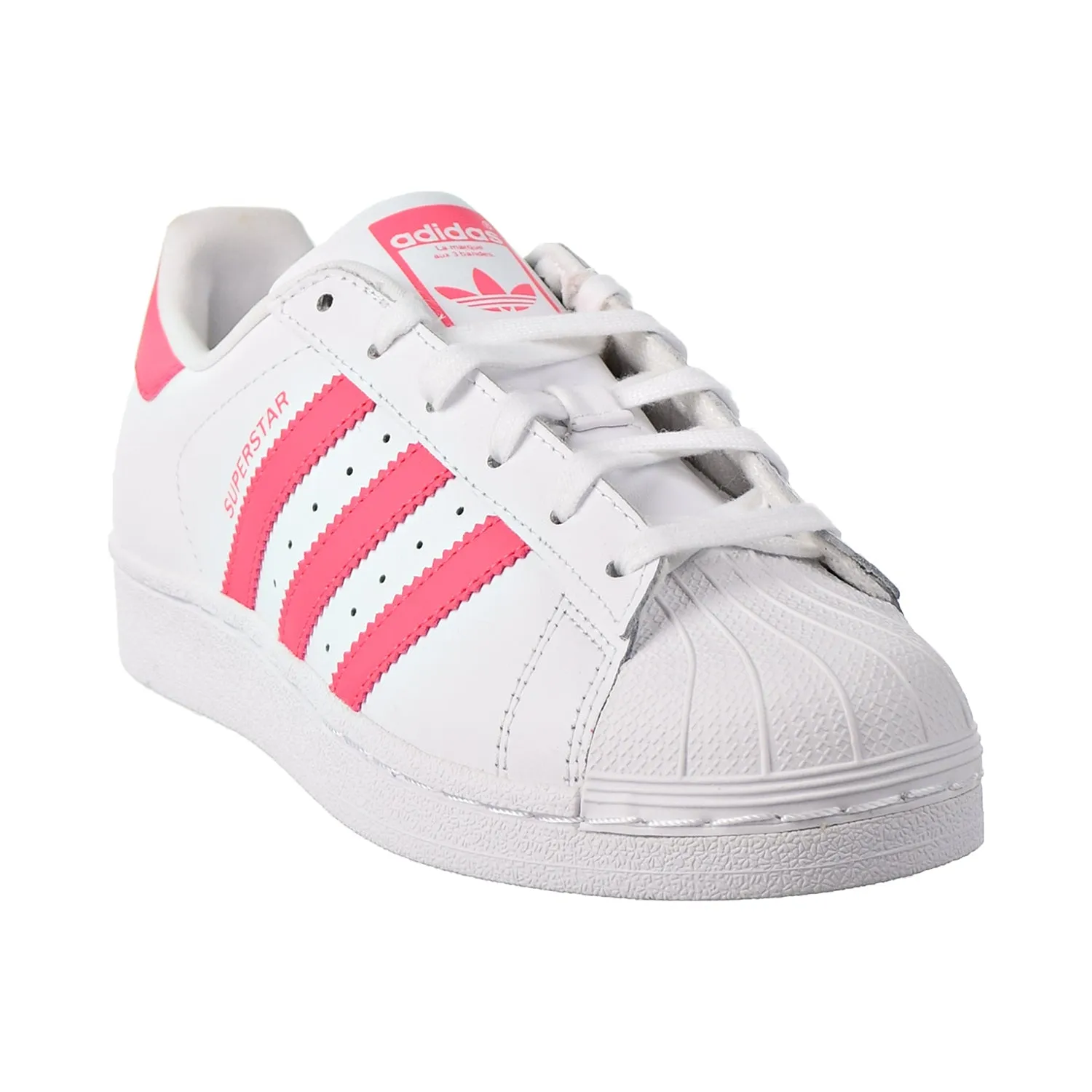 Adidas Superstar J Big Kids Shoes Footwear White/Real Pink/Real Pink Adidas Hvc 2 Wrestling Shoes