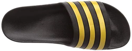 adidas Unisex Adilette Aqua Slides Sandal, Core Black Gold Metallic Core Black, 4 US Men Adidas Golf Shoes Mc80