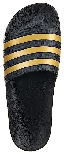 Adidas Basketball Shoes Crazy Explosive adidas Unisex Adilette Aqua Slides Sandal, Core Black Gold Metallic Core Black, 4 US Men