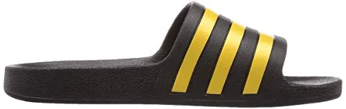 adidas Unisex Adilette Aqua Slides Sandal, Core Black Gold Metallic Core Black, 4 US Men Adidas Shoes Ozelia