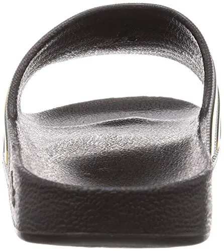 adidas Unisex Adilette Aqua Slides Sandal, Core Black Gold Metallic Core Black, 4 US Men Running Shoe Adidas