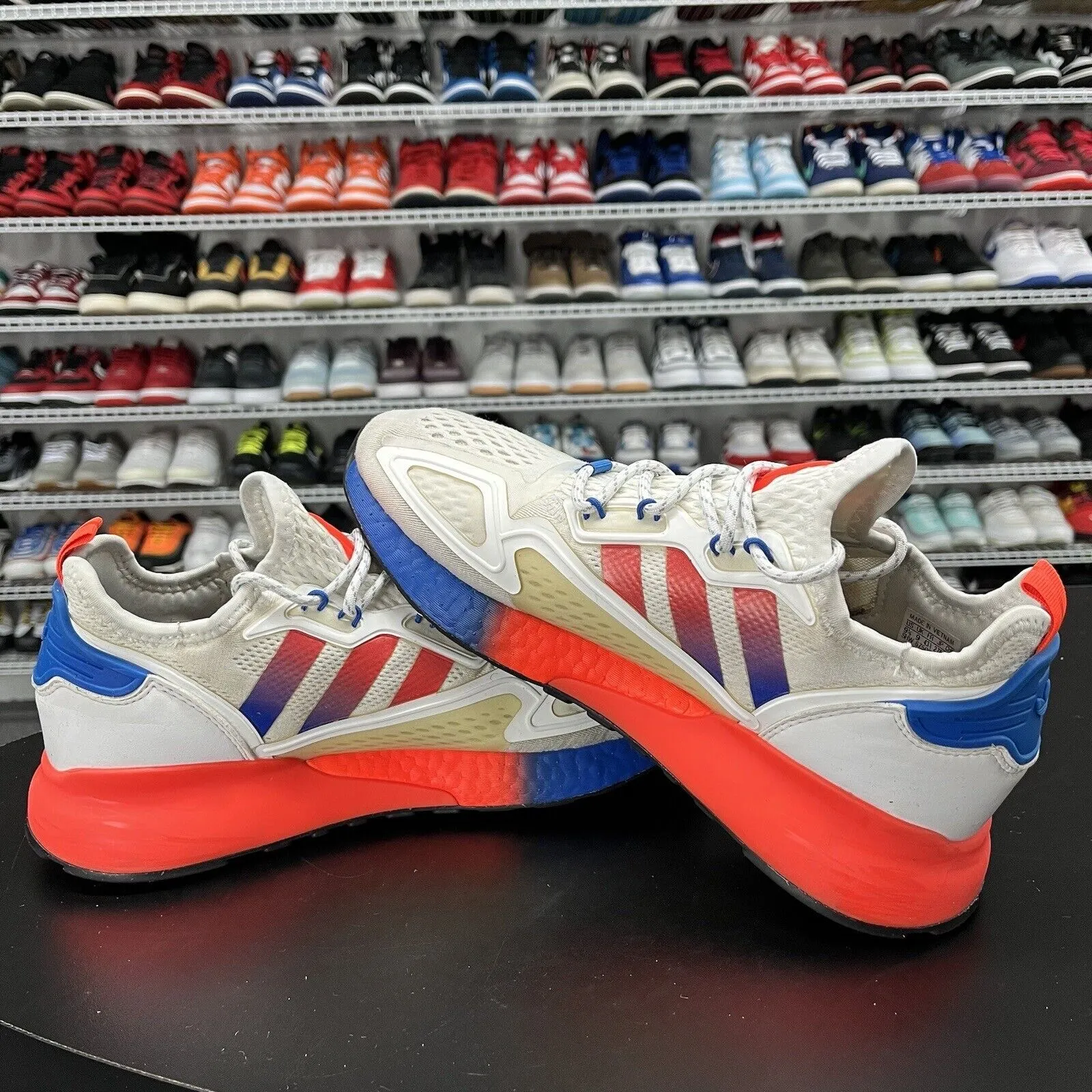 Adidas ZX 2K Boost (FV9996) "Cloud White/Solar Red/Blue" Men's Size 9.5 Adidas D'artagnan V Fencing Shoes
