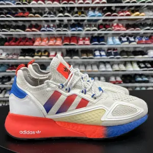 Adidas ZX 2K Boost (FV9996) "Cloud White/Solar Red/Blue" Men's Size 9.5 Adidas Traxion Shoes