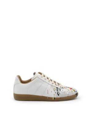 Oxford Platform Sneakers Replica Paint Drop Sneakers in White