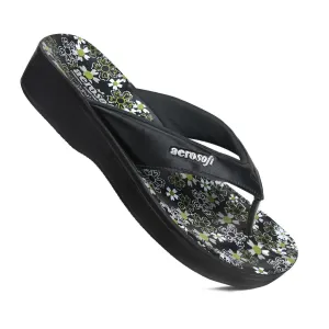 Best Selling Flip Flops Aerosoft - Anette A0815 Floral Summer Vacation Essentials Arch Support Flip Flops For Women