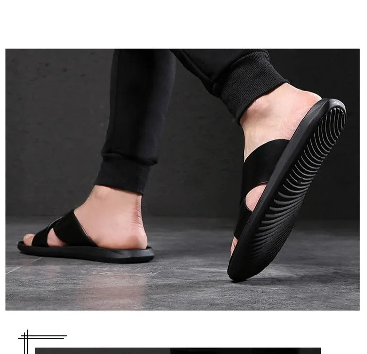 Goga Mat Slippers Aidase  Leather Slippers Men Summer Shoes Mens Slippers Outdoor Beach Slippers Shoes male Zapatos De Hombre Erkek Ayakkabi Buty Meskie