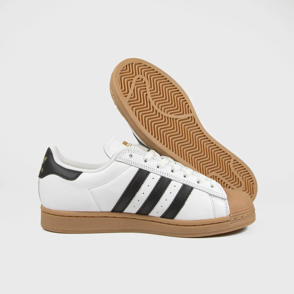 Dopest Adidas Shoes Adidas Skateboarding - Superstar ADV Shoes - Footwear White / Core Black / Gum 4