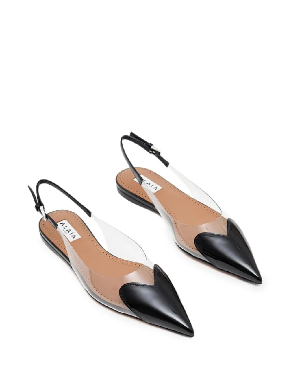 Alaia Flat shoes Black Leather Flat Mary Jane Shoes