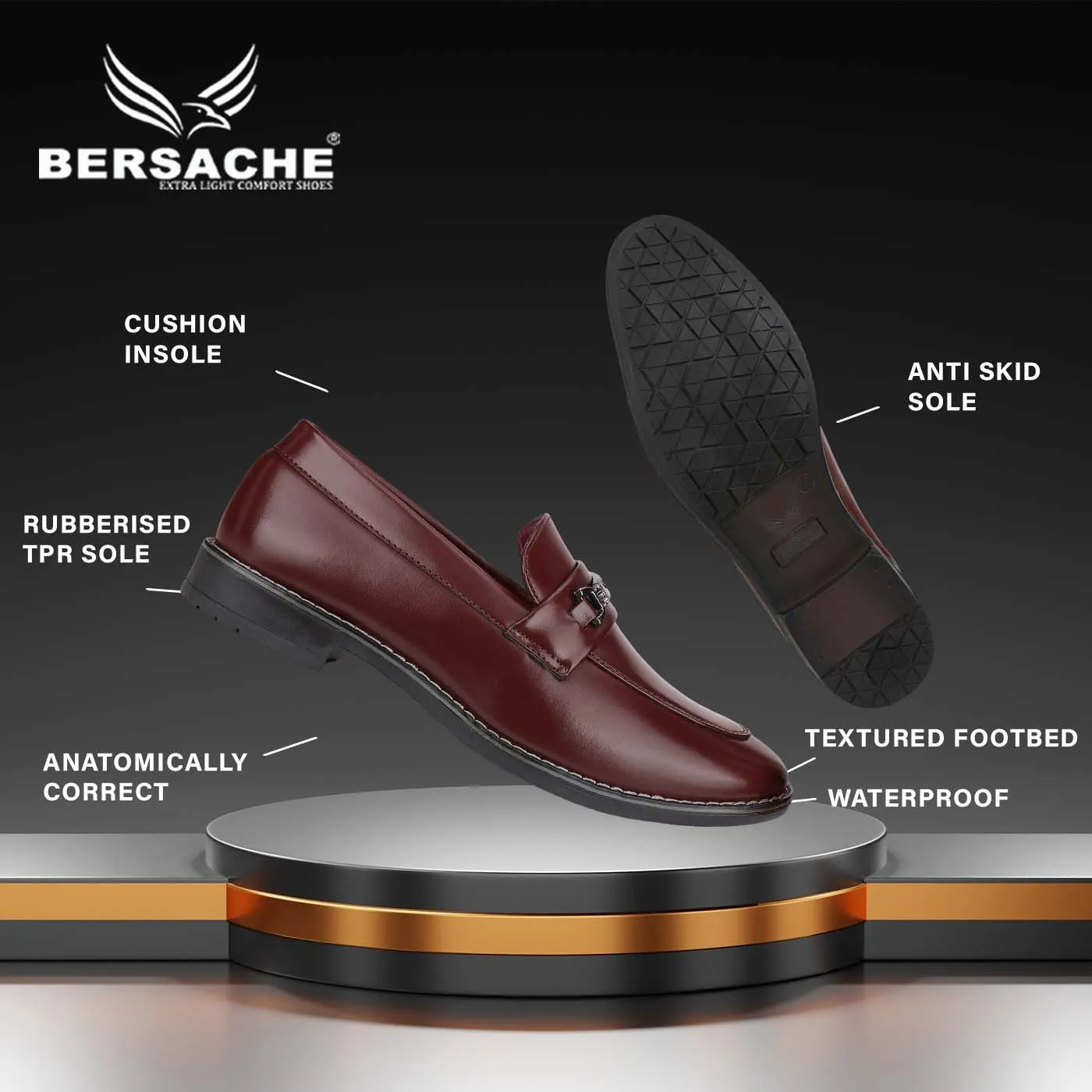 Bersache Sneaker, Loafers ,Casual with extra comfort snearkers for men (Brown) Big And Tall Slippers