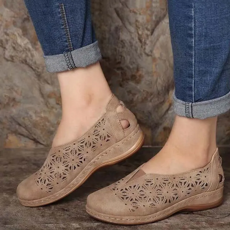 Cowboy Boot Work Boots Retro Wedge Heel Summer Comfortable Work Shoes For Women