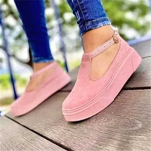 Loafers Outfit Pinterest Amozae-Back  To School Outfit   2024 New Women's Platform Vulcanized Summer Flats Women Casual Loafers Plus Size Female Buckle Strap Shoes Fashion Footwear