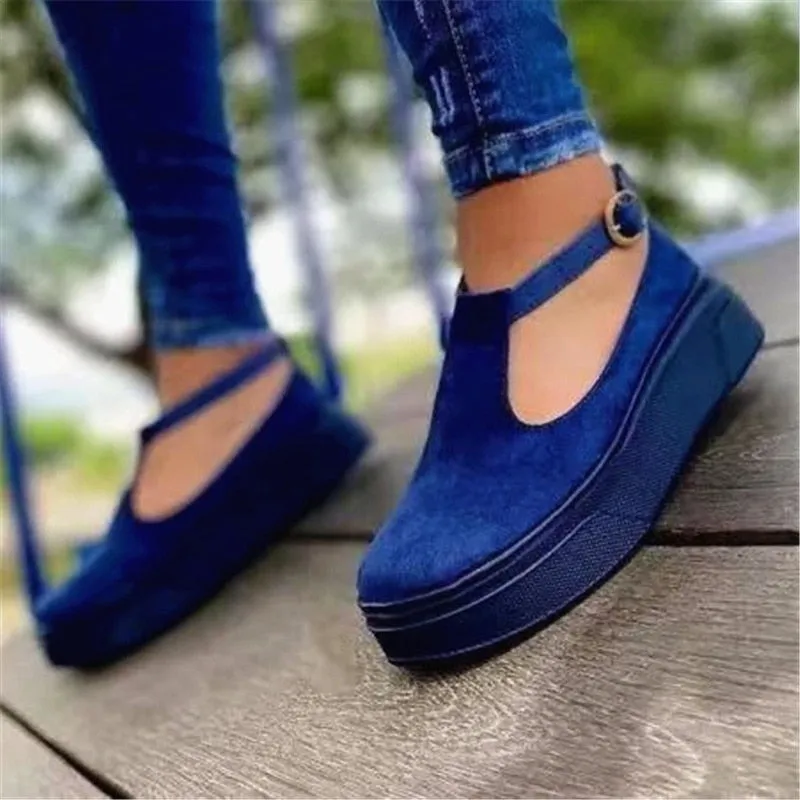 Amozae-Back  To School Outfit   2024 New Women's Platform Vulcanized Summer Flats Women Casual Loafers Plus Size Female Buckle Strap Shoes Fashion Footwear Lauren Ralph Lauren Loafers