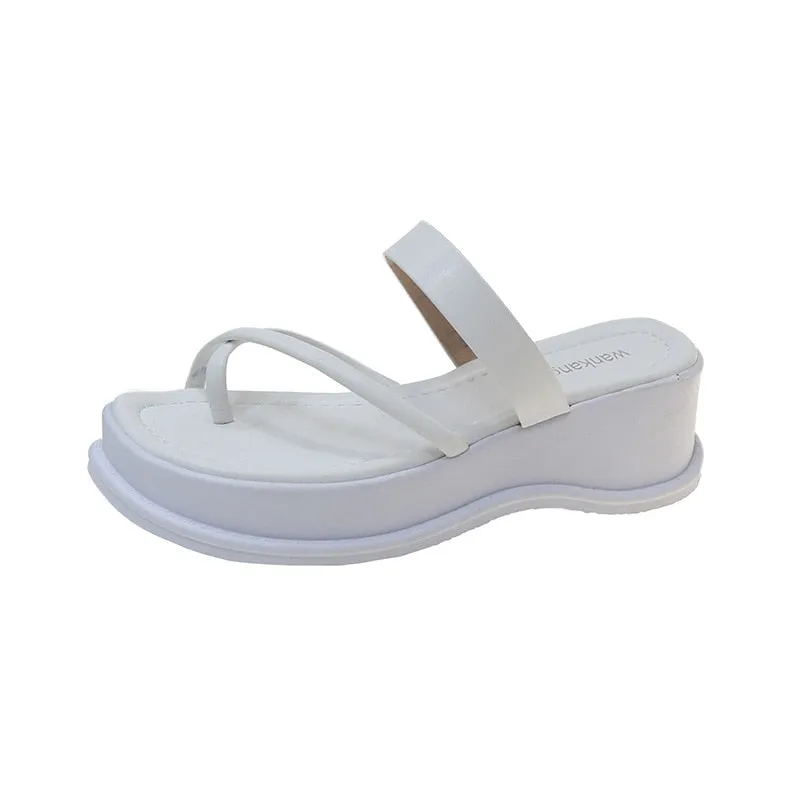 Amozae--Back to school outfit   Casual Women Platform Slippers 2024 Summer New Wedges Beach Sandals Flip Flops Walking Slides Women Shoes Zapatillas De Mujer Ll Bean Flip Flops