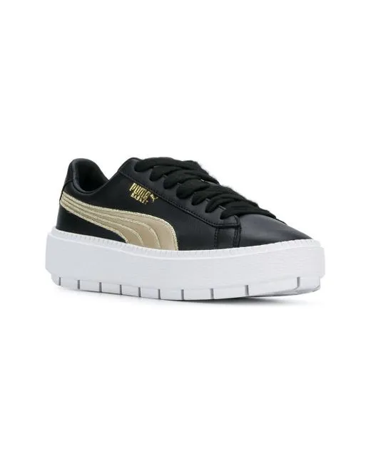 Puma Platform Trace Varsity Sneakers Black Gold 7.5 NWT! $110 Amazon Asics Shoes