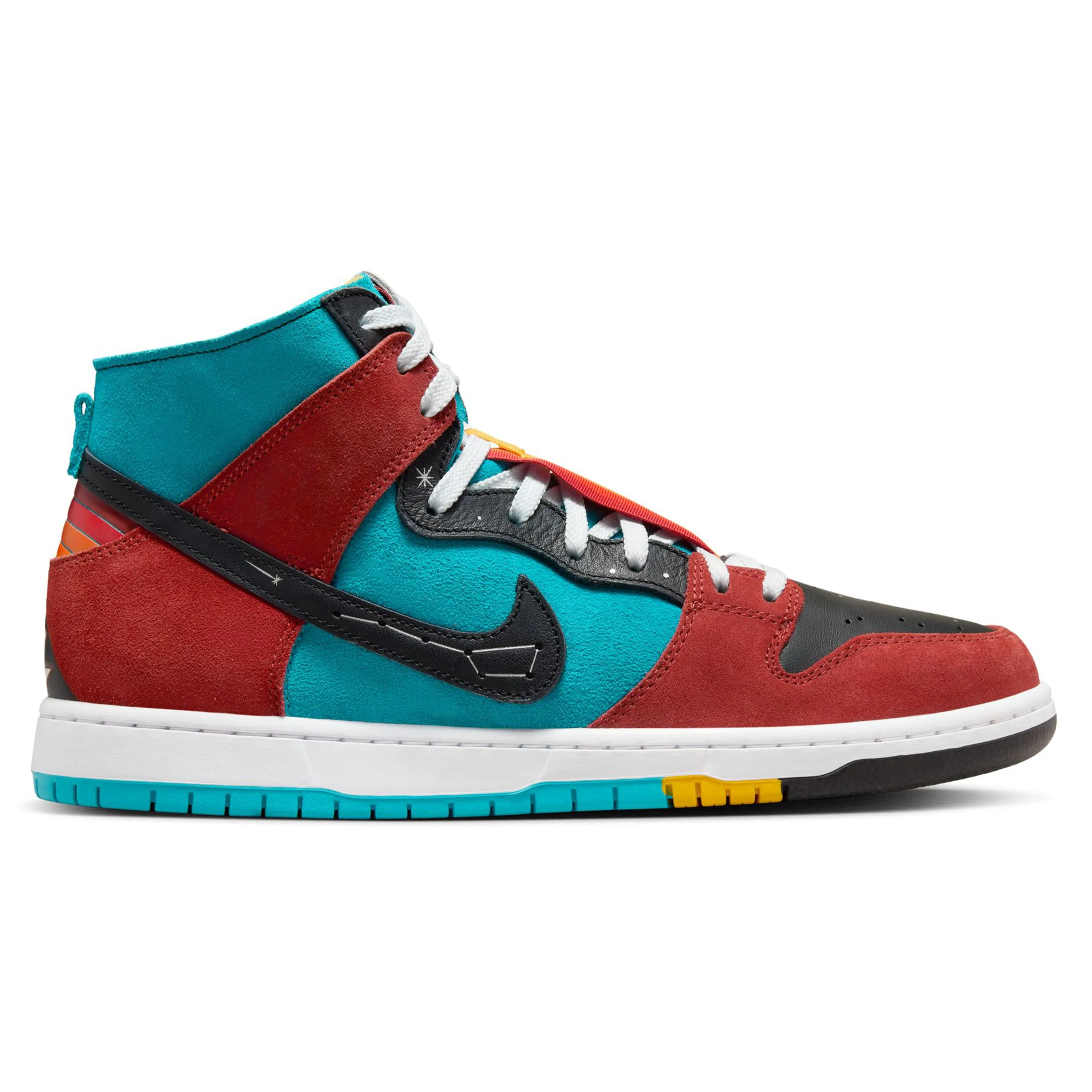 Asics Training Running Shoes NIKE SB X DI'ORR GREENWOOD DUNK HIGH DECON TURQUOISE BLUE / BLACK-RUGGED ORANGE