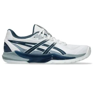 Asics Powerbreak FF White & Vintage Indigo Men's Indoor Court Shoes Asics Running Shoes Size 8