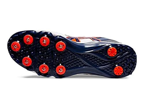 Asics Skate Shoes ASICS Men Gel-Peake 5 White/Blue Expanse Leather Cricket Shoes-6 UK (40 EU) (7 US) (P613Y)