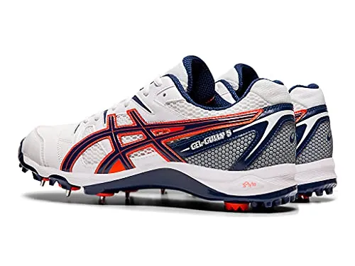 ASICS Men Gel-Peake 5 White/Blue Expanse Leather Cricket Shoes-6 UK (40 EU) (7 US) (P613Y) Asics Duomax Shoes Price