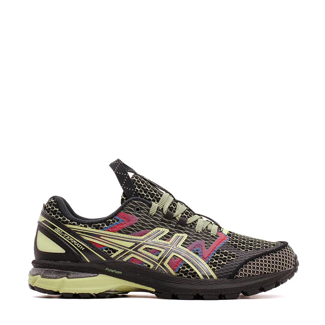 Asics Men US4-S Gel-Terrain Black Neon Lime 1203A394-001 New Asics Tennis Shoes