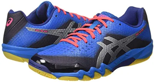 ASICS Men's Gel-Blade 6 Print/Race Blue Badminton Shoes-10 UK/India (45 EU)(11 US) (R703N.402) Asics Non Marking Shoes