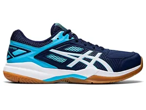 ASICS Men's Gel-Court Hunter Peacoat/Aquarium Leather Indoor Shoes-11 UK (46.5 EU) (12 US) (1071A020) Asics Shoes San Francisco
