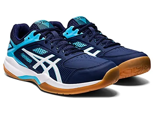 ASICS Men's Gel-Court Hunter Peacoat/Aquarium Leather Indoor Shoes-11 UK (46.5 EU) (12 US) (1071A020) Asics Venture Shoes
