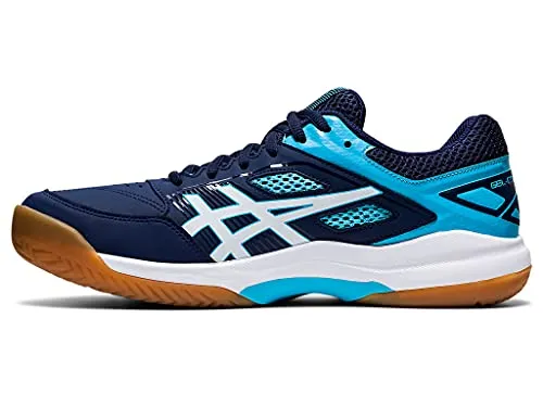 Asics Gel Kayano 19 Running Shoes ASICS Men's Gel-Court Hunter Peacoat/Aquarium Leather Indoor Shoes-11 UK (46.5 EU) (12 US) (1071A020)