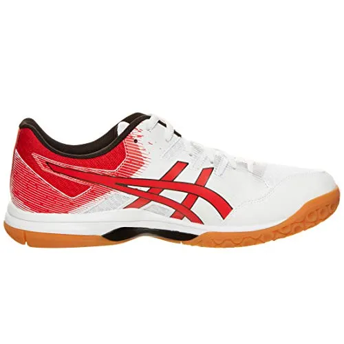 ASICS Men's Gel-Rocket 9 White/Classic Red Badminton Shoes-11 UK (46.5 EU) (12 US) (1071A030) Asics Shoes Origin