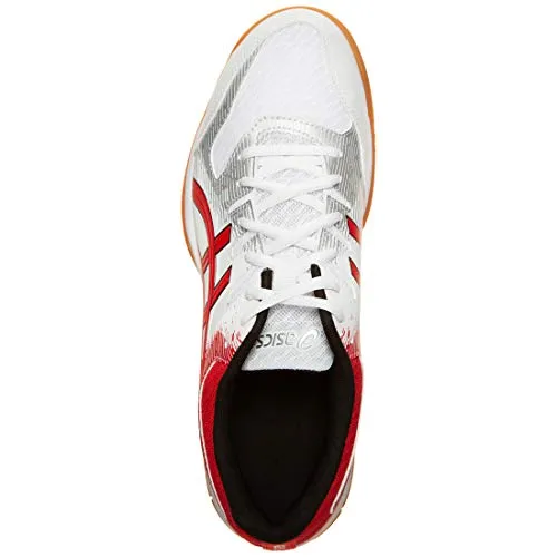 ASICS Men's Gel-Rocket 9 White/Classic Red Badminton Shoes-11 UK (46.5 EU) (12 US) (1071A030) Asics Walking Shoes Sale