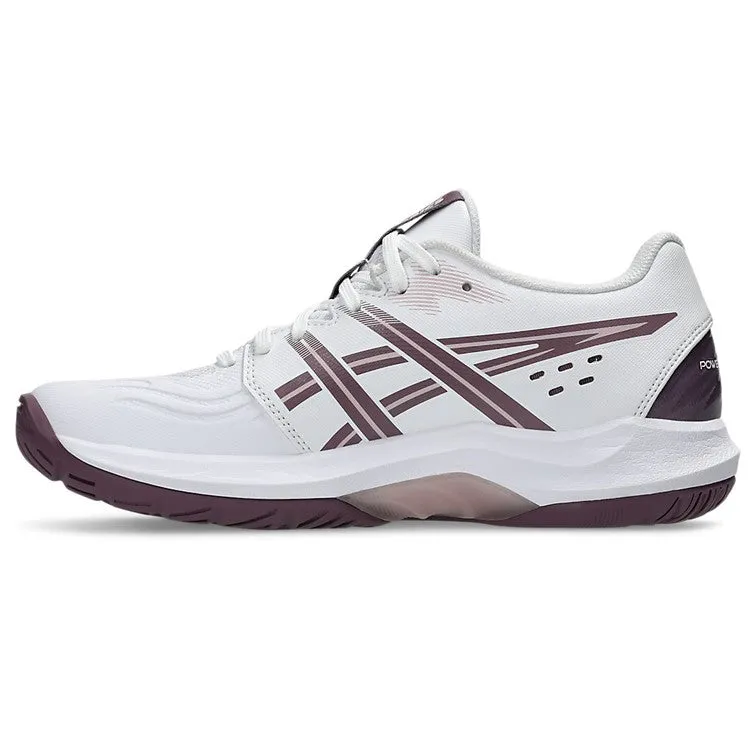 Asics Powerbreak FF White & Dusty Mauve Women's Indoor Court Shoes Asics Shoes For Walking On Concrete