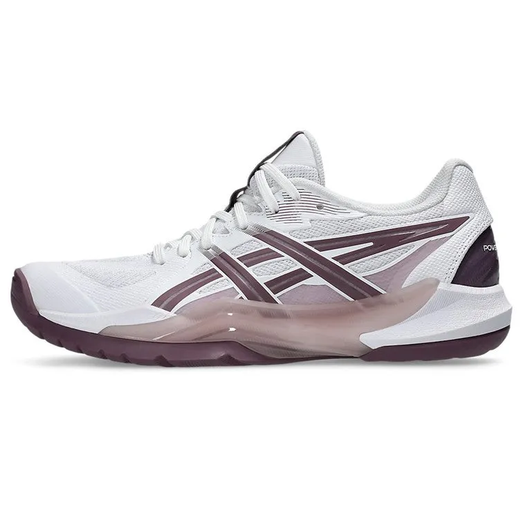 Purchase Asics Shoes Online Asics Powerbreak FF White & Dusty Mauve Women's Indoor Court Shoes
