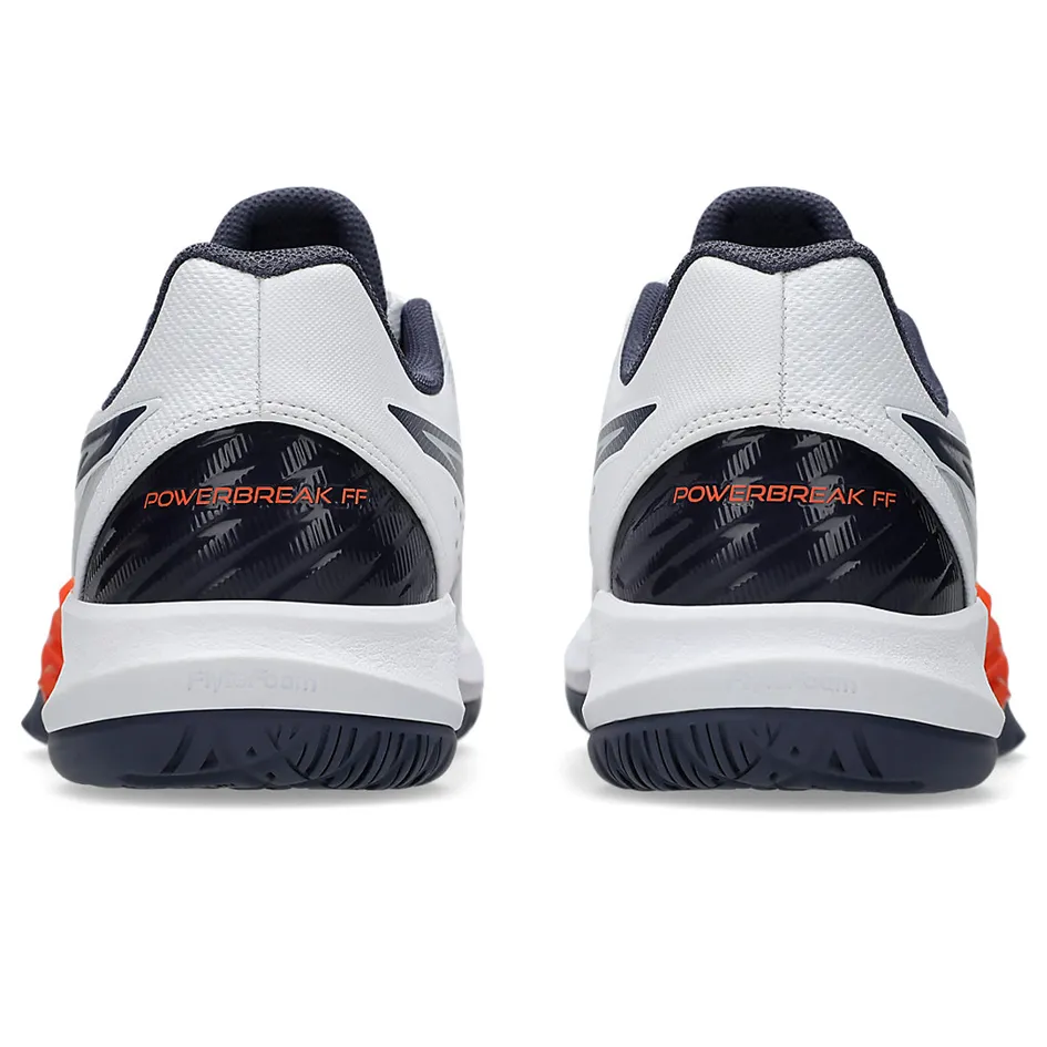 Asics Powerbreak FF White & Nova Orange Men's Indoor Court Shoes Asics Shoe Size Guide